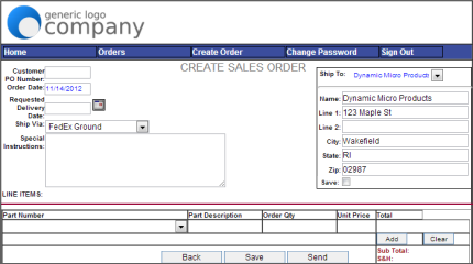 Order Portal - Sales Orders